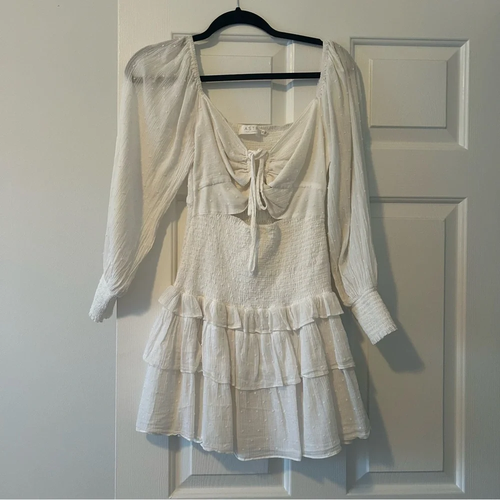 White Ruffled Dress - Picture 1 of 2